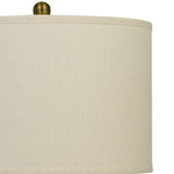 Benzara 29.5" Ceramic Table Lamp with 3 Way Rotary, Gray and Gold BM233484 Gray and Gold Ceramic and Fabric BM233484