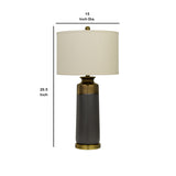 Benzara 29.5" Ceramic Table Lamp with 3 Way Rotary, Gray and Gold BM233484 Gray and Gold Ceramic and Fabric BM233484