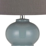 Benzara 27" Ceramic Table Lamp with Hardback Style Shade, Gray and Blue BM233487 Gray and Blue Ceramic and Fabric BM233487