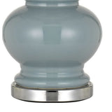 Benzara 27" Ceramic Table Lamp with Hardback Style Shade, Gray and Blue BM233487 Gray and Blue Ceramic and Fabric BM233487