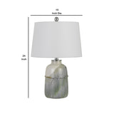 Benzara 24" Ceramic Table Lamp with Pot Shaped Base, Green and White BM233489 Green and White Ceramic and Fabric BM233489