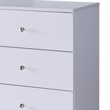 Benzara 47.25 Inches 6 Drawer Dresser with Straight Legs, White BM233521 White MDF and Composite Board BM233521