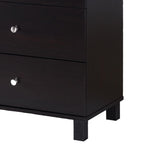 Benzara 47.25 Inches 6 Drawer Dresser with Straight Legs, Dark Brown BM233524 Brown MDF and Composite Board BM233524