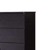 Benzara 43.25 Inches 5 Drawer Chest with Straight Legs, Dark Brown BM233525 Brown MDF and Composite Board BM233525