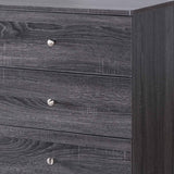 Benzara 47.25 Inches 6 Drawer Dresser with Straight Legs, Distressed Gray BM233527 Gray MDF and Composite Board BM233527