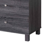 Benzara 47.25 Inches 6 Drawer Dresser with Straight Legs, Distressed Gray BM233527 Gray MDF and Composite Board BM233527