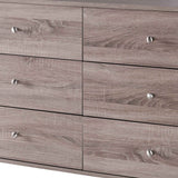 Benzara 47.25 Inches 6 Drawer Dresser with Straight Legs, Taupe Brown BM233530 Brown MDF and Composite Board BM233530