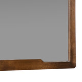 Benzara Sleek Wooden Frame Wall Mirror with Mounting Hardware, Walnut Brown BM233585 Brown Solid Wood and Mirror BM233585