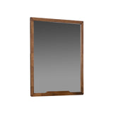 Sleek Wooden Frame Wall Mirror with Mounting Hardware, Walnut Brown