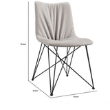 Benzara Leatherette Contoured Dining Chair with Interconnected Legs, Set of 2, Gray BM233587 Gray Metal and Leatherette BM233587