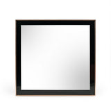 Benzara Dual Tone Stainless Steel Frame Wall Mirror, Black and Gold BM233590 Black and Gold Metal and Mirror BM233590