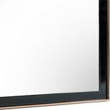 Benzara Dual Tone Stainless Steel Frame Wall Mirror, Black and Gold BM233590 Black and Gold Metal and Mirror BM233590