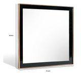 Benzara Dual Tone Stainless Steel Frame Wall Mirror, Black and Gold BM233590 Black and Gold Metal and Mirror BM233590