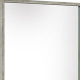 Benzara Faux Concrete Wall Mirror with Mounting Hardware, Gray BM233591 Gray Faux Concrete and Mirror BM233591