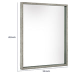 Benzara Faux Concrete Wall Mirror with Mounting Hardware, Gray BM233591 Gray Faux Concrete and Mirror BM233591