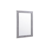 Benzara Rectangular Wall Mirror with Stainless Steel and Veneer Frame, Gray BM233592 Gray Metal, Veneer and Mirror BM233592