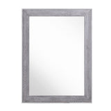 Rectangular Wall Mirror with Stainless Steel and Veneer Frame, Gray