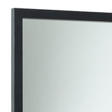 Benzara Rectangular Wooden Wall Mirror with Mounting Hardware, Black BM233593 Black Veneer and Mirror BM233593