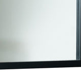 Benzara Rectangular Wooden Wall Mirror with Mounting Hardware, Black BM233593 Black Veneer and Mirror BM233593