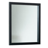 Rectangular Wooden Wall Mirror with Mounting Hardware, Black