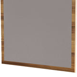 Benzara Rectangular Wooden Frame Mirror with Grain Details, Oak Brown BM233595 Brown Mirror, Solid wood BM233595