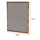 Benzara Rectangular Wooden Frame Mirror with Grain Details, Oak Brown BM233595 Brown Mirror, Solid wood BM233595