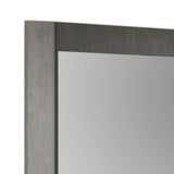 Benzara Rectangular Mirror with Faux Concrete Frame, Gray BM233598 Gray Faux concrete, Mirror BM233598