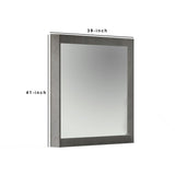 Benzara Rectangular Mirror with Faux Concrete Frame, Gray BM233598 Gray Faux concrete, Mirror BM233598