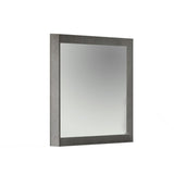 Rectangular Mirror with Faux Concrete Frame, Gray