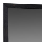 Benzara Contemporary Style Rectangular Mirror with Wooden Frame, Antique Black BM233600 Black Recycled wood, Mirror BM233600