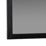 Benzara Contemporary Style Rectangular Mirror with Wooden Frame, Antique Black BM233600 Black Recycled wood, Mirror BM233600