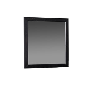 Benzara Contemporary Style Rectangular Mirror with Wooden Frame, Antique Black BM233600 Black Recycled wood, Mirror BM233600