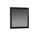 Contemporary Style Rectangular Mirror with Wooden Frame, Antique Black