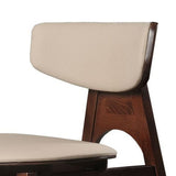 Benzara Wooden and Fabric Dining Chair, Set of 2, Gray and Brown BM233639 Brown and Gray Solid Wood and Fabric BM233639