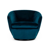 Benzara 28 Inch Fabric Accent Chair with Swivel Mechanism, Blue BM233647 Blue Solid Wood, Metal and Fabric BM233647