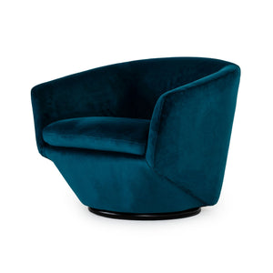 Benzara 28 Inch Fabric Accent Chair with Swivel Mechanism, Blue BM233647 Blue Solid Wood, Metal and Fabric BM233647