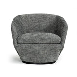 Benzara 28 Inch Fabric Accent Chair with Swivel Mechanism, Dark Gray BM233652 Gray Solid Wood, Metal and Fabric BM233652