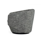 Benzara 28 Inch Fabric Accent Chair with Swivel Mechanism, Dark Gray BM233652 Gray Solid Wood, Metal and Fabric BM233652