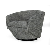 Benzara 28 Inch Fabric Accent Chair with Swivel Mechanism, Dark Gray BM233652 Gray Solid Wood, Metal and Fabric BM233652