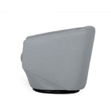 Benzara 28 Inch Fabric Accent Chair with Swivel Mechanism, Gray BM233662 Gray Solid Wood, Metal and Fabric BM233662