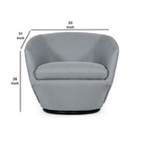 Benzara 28 Inch Fabric Accent Chair with Swivel Mechanism, Gray BM233662 Gray Solid Wood, Metal and Fabric BM233662