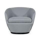 Benzara 28 Inch Fabric Accent Chair with Swivel Mechanism, Gray BM233662 Gray Solid Wood, Metal and Fabric BM233662