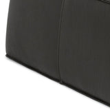 Benzara 47 Inch Square Leatherette Ottoman, Dark Gray BM233677 Gray Solid Wood, Metal and Leatherette BM233677