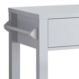 Benzara 2 Drawer Wooden Kitchen Cart with Casters and 1 Open Shelf, White BM233695 White MDF, Composite Board BM233695