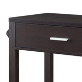 Benzara 2 Drawer Wooden Kitchen Cart with Casters and 1 Open Shelf, Dark Brown BM233696 Brown MDF, Composite Board BM233696