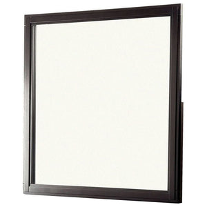 Benzara 38 Transitional Style Square Wooden Frame Mirror, Espresso BM233753 Brown Solid Wood, Veneer BM233753