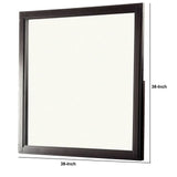 Benzara 38 Transitional Style Square Wooden Frame Mirror, Espresso BM233753 Brown Solid Wood, Veneer BM233753