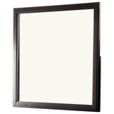 38 Transitional Style Square Wooden Frame Mirror, Espresso