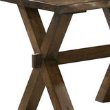 Benzara 20 Inch Wooden End Table with X Shaped Legs, Brown BM233759 Brown Solid Wood BM233759