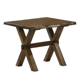 Benzara 20 Inch Wooden End Table with X Shaped Legs, Brown BM233759 Brown Solid Wood BM233759